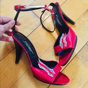 Vintage Betsey Johnson Red Arrow Heel Sandals